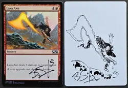 SKETCHED MtG Magic Brian Snoddy _ FOIL 2015 M15 Artist Proof _ LAVA AXE _ 1/50! - Image 1