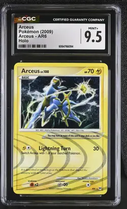 CGC 9.5 MINT+ Arceus 2009 Arceus AR6 Holo Pokemon Card - Image 1