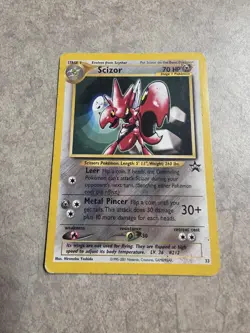Scizor 33 Black Star Promo Vintage Pokemon Card WOTC Heavily Played HP - Image 1