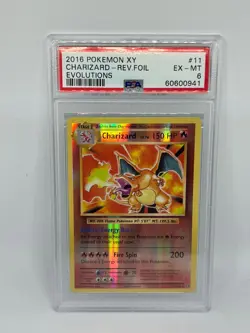 PSA 6 EX-MT 2016 POKEMON XY EVOLUTIONS CHARIZARD-REV-FOIL 11 - Image 1