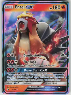 Pokemon TCG Entei GX Ultra Rare Shining Legends 10/73 - Image 1