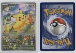 Pikachu Holo Pokemon Scarlet & Violet Paldea Adventure Chest Black Star Promo - Image 3