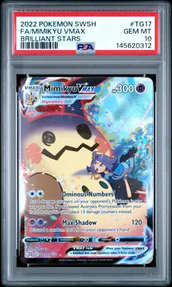 2022 POKEMON SWORD & SHIELD BRILLIANT STARS #TG17 FULL ART/MIMIKYU VMAX PSA 10 - Image 1