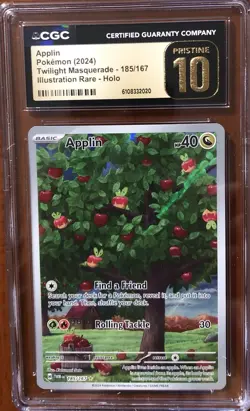 Applin 185/167 Pokemon Twilight Masquerade IR CGC Pristine 10 - Image 1