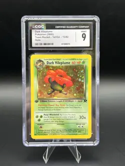 2000 Pokemon Dark Vileplume 1st Edition Holo Team Rocket #13/82 CGC 9 MINT - Image 1