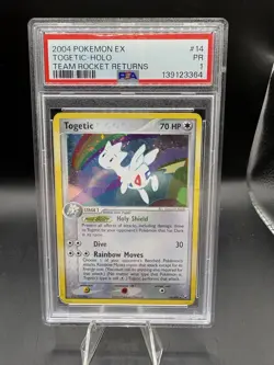 PSA 1 (POP 1) 🌀 SWIRL 2004 POKEMON EX TEAM ROCKET RETURNS #14 TOGETIC-HOLO - Image 1
