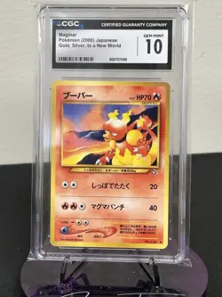 Pokemon Magmar 40/111 from Neo Genesis Japanese in a CGC 10 - Image 1
