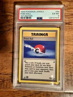 1999 Pokemon Pokeball - Jungle 64/64 First Edition PSA 6 - Image 1