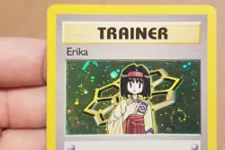 Pokemon TCG ERIKA TRAINER 16/132 ☆ HOLO RARE W/SWIRL 🌀 GYM HEROES UNLIMITED LP - Image 3