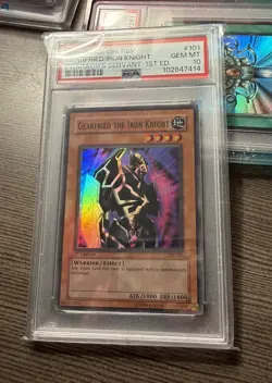 Yugioh Gearfried The Iron Knight PSV-101 PSA 10 1st Edition Super Rare WAVY - Image 1
