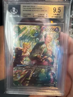 Bandai One Piece The Azure Sea's Seven Roronoa Zoro SP PRB02-006 BGS 9.5 - Image 1