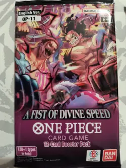 One Piece Card Game OP-11 A Fist of Divine Speed Booster Packs x4 Sealed - Image 2