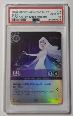 2023 Disney Lorcana Elsa Gloves Off D100 PSA 10 EN - Image 1