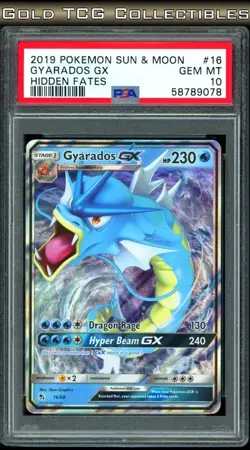 PSA 10 ⭐ Pokemon Gyarados GX 16 Hidden Fates 2019 Sun Moon Graded Card - Image 1