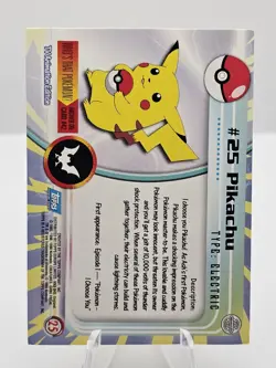 PIKACHU #25 - Blue Logo TV Animation Edition SERIES 1 - TOPPS POKEMON CARD MP - Image 2