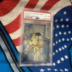 Pokemon Japanese Meiji 1999 Dragonite Promo Embossed Card Kairyu PSA 6 - Image 1