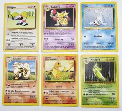 Vintage Pokemon Lot Of 6 Cards WOTC Base Set Charmander Seel Kadabra MP-DMG - Image 1