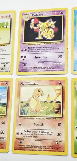 Vintage Pokemon Lot Of 6 Cards WOTC Base Set Charmander Seel Kadabra MP-DMG - Image 3