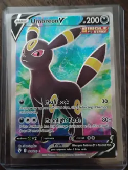 Pokemon TCG Umbreon v Full Art Ultra Rare Holo Card 188/203 Evolving Skies - Image 1