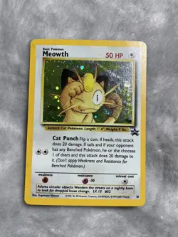 Pokemon Card - Meowth 1999-2000 Ultra Rare Holo Black Star Promo 10 - Image 1