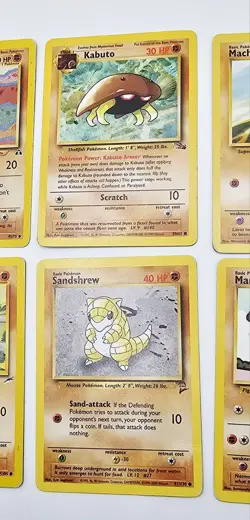 Vintage Pokemon Lot Of 6 Cards WOTC Fighting Type Neo Fossil Rockets Base MP-DMG - Image 3