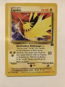 Pokemon Portuguese ZAPDOS Black Star Promo Card #23 RARE - Image 1