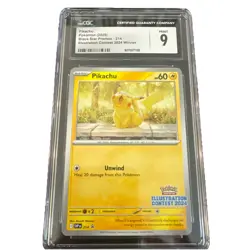 🔥 Graded Pokemon Pikachu Black Star Promo 2024 Illustration Contest (214) CGC 9 - Image 1