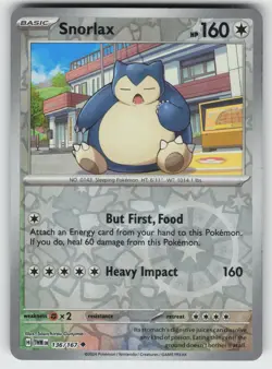 Snorlax Reverse Holo Uncommon SV06: Twilight Masquerade 136/167 Pokemon - Image 1