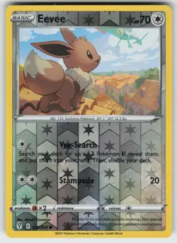 Eevee Reverse Holo Common SWSH07: Evolving Skies 125/203 Pokemon - Image 1