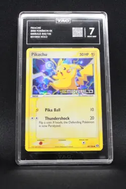 2005 Pikachu 60/106 Emerald Reverse Holo Stamped - TAG 7 - Image 3