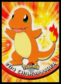 Charmander #04 Pokemon TOPPS Series 1 TV Animation Blue Label - Image 1