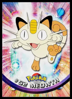 Meowth #52 Pokemon TOPPS Series 1 TV Animation Blue Label - Image 1