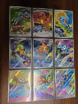 Pokemon First Partner Illustration 30th Collection Complete Promo Set 9 Cards - Image 1