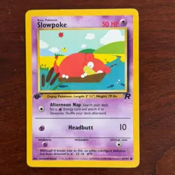 1st Edition Slowpoke 67/82 Common Team Rocket Pokemon Card - Image 1
