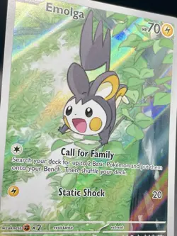 Emolga 112/086 SV: Black Bolt Illustration Rare Full Art Holo Pokemon TCG NM/M - Image 3