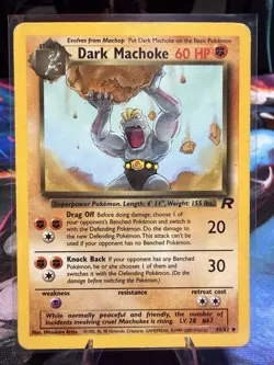 Pokemon Dark Machoke 60HP Team Rocket 40/82 Uncommon Stage 1 Regular Card - Image 1