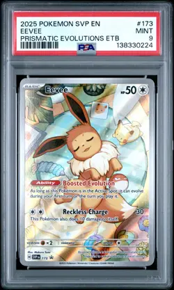 2025 POKEMON SVP EN-SV BLACK STAR PROMO #173 EEVEE PSA 9 - Image 1