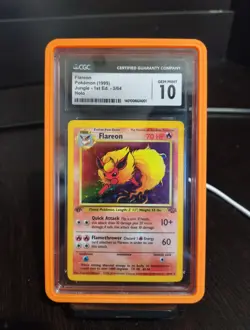 Pokemon TCG Flareon Jungle 3/64 Holo Unlimited Rare 1st Edition Mint CGC 10 - Image 1