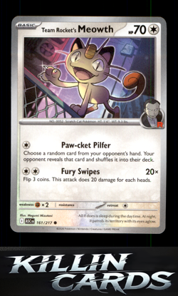 Team Rocket's Meowth 161/217 Pokemon Common ME: Ascended Heroes Card NM - Image 1