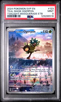 Teal Mask Ogerpon 123 - Pokemon Center ETB Promo - Twilight Masquerade - PSA 9 - Image 1