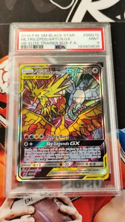 Moltres Zapdos Articuno PSA 9 MINT 2019 Pokemon Hidden Fates Black Star Promo - Image 1