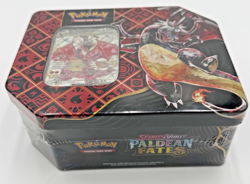 Pokemon TCG Paldean Fates Shiny Charizard EX Tin x5 Booster Packs Factory Sealed - Image 5