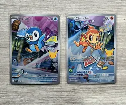 Pokemon 30th Anniversary First Partner Black Star Promo Chimchar 041 Piplup 042 - Image 1