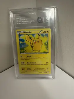 Pikachu 42/146 Cosmos Holo Lego Movie Exclusive 2014 Pokemon XY Graded AGS 9 MT - Image 1