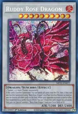 Yu-Gi-Oh! MP Ruddy Rose Dragon MP22-EN077 Prismatic Secret Rare - Image 2