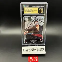 CGC 10 PRISTINE Roronoa Zoro Parallel OP01-001 L 25th Edition ONE PIECE Card 53 - Image 1