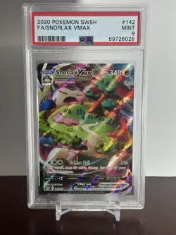 Pokemon 2020 SWSH Snorlax Holo Rare Card #142/202 Full Art Psa 9 - Image 1