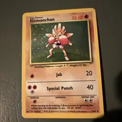 Hitmonchan Base Set Holo Rare Pokemon TCG Card 7/102 1999 - Image 1