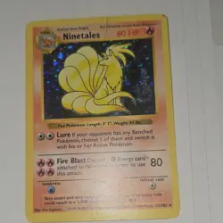 Pokemon Ninetales Base Set Shadowless Holo Rare 012/102 80 HP English Card - Image 2