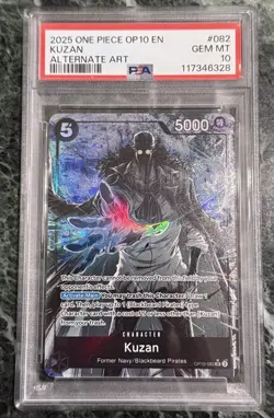 Kuzan OP10-082 Royal Blood Super Rare Foil Full Art PSA 10 One Piece Card - Image 1